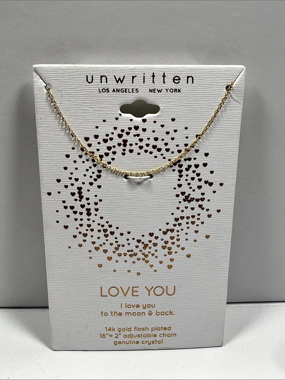 Unwritten I Love You to the Moon and Back Pendant Necklace Gold Necklace NWT